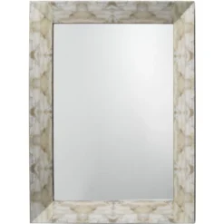 Fragment 48 X 36 Inch Light Grey & Beige Faux Horn Mirror