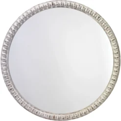 Audrey Beaded 30 X 30 Inch White Wood Mirror