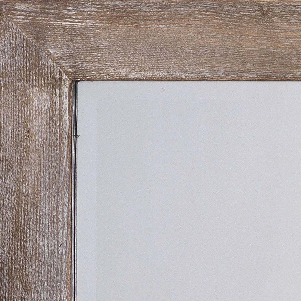 Austere 38 X 26 Inch Dark Wood Mirror - Image 4