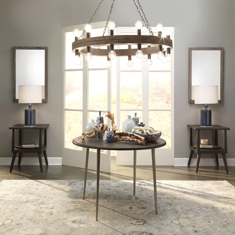 Austere 38 X 26 Inch Dark Wood Mirror - Image 6