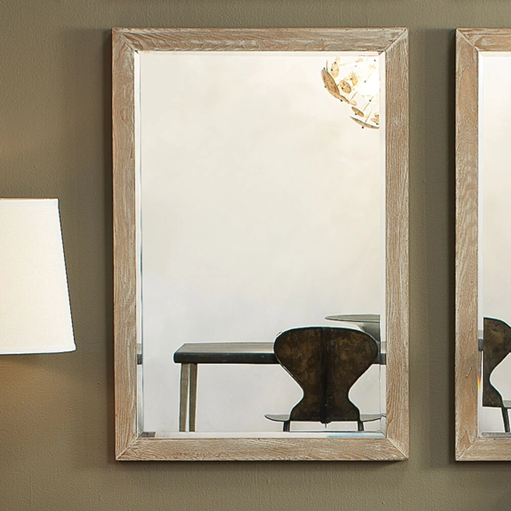 Austere 38 X 26 Inch Dark Wood Mirror - Image 5