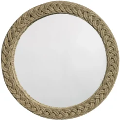 Braided Round 20 X 20 Inch Jute Mirror