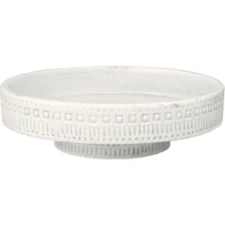 Coco 13 X 13 Inch White Ceramic Pedestal