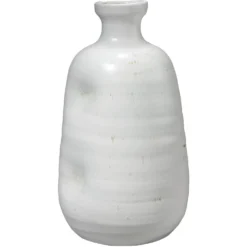 Dimple 14 X 8.25 Inch Vase In Matte White Ceramic