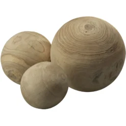 Malibu Natural Wood Wood Balls, Set Of 3