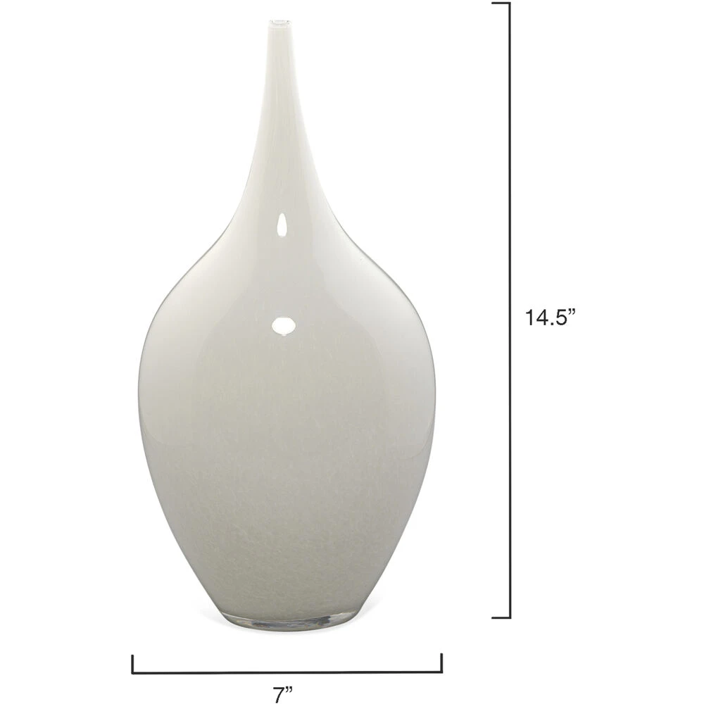 Nymph Decorative 19 X 8 Inch Vases In White Glass, Set Of 3 - Image 5