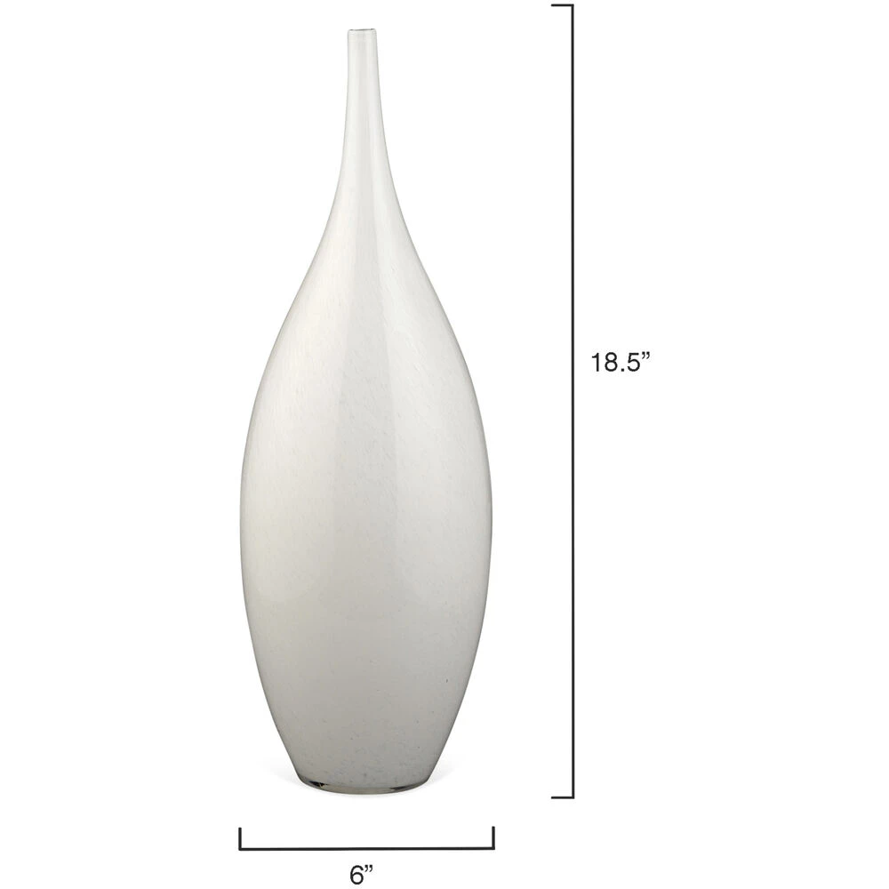 Nymph Decorative 19 X 8 Inch Vases In White Glass, Set Of 3 - Image 6
