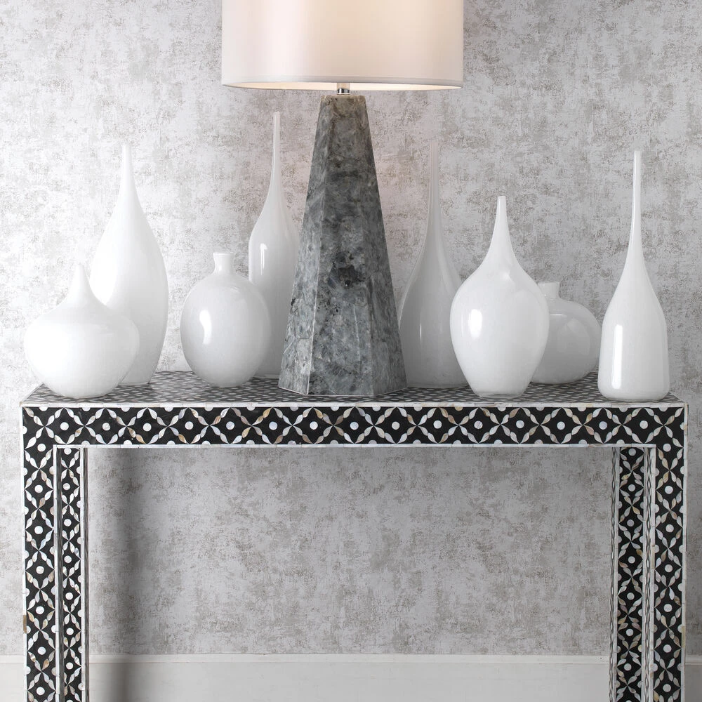 Nymph Decorative 19 X 8 Inch Vases In White Glass, Set Of 3 - Image 10