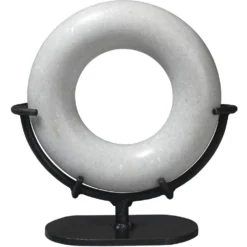 Round And Round We Go White Marble Marble Ring Table Decor