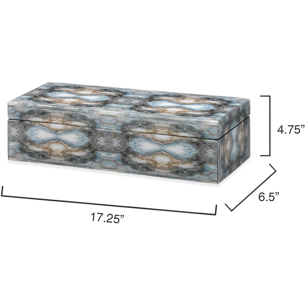 Rorschach 17 X 7 Inch Indigo Blue Lacquer Long Box - Image 3