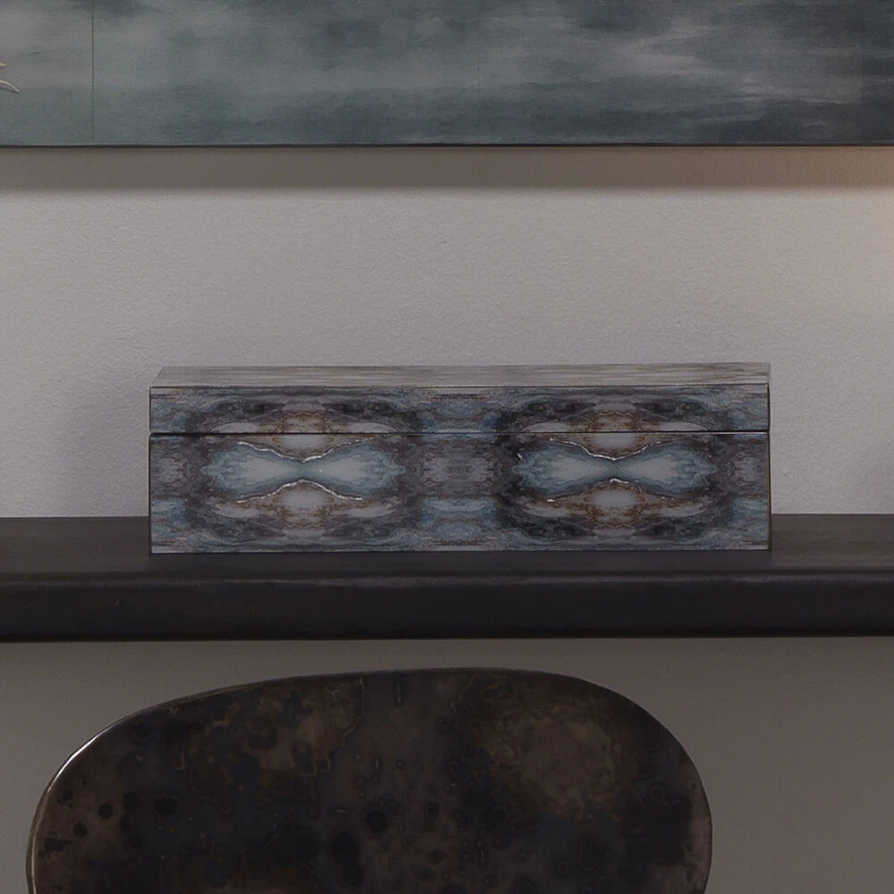 Rorschach 17 X 7 Inch Indigo Blue Lacquer Long Box - Image 8