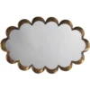 Scalloped 36 X 23 Inch Antique Brass Mirror