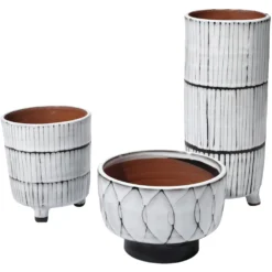 Striae 12 X 5 Inch Vessels, Set Of 3