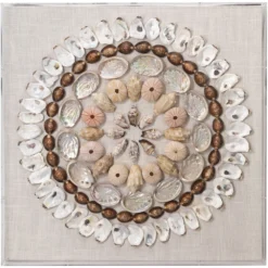 Bondi Acrylic Off White / Brown / Light Pink Shells Wall Art