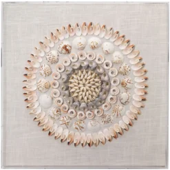 Caicos Acrylic Off White & Light Pink Wall Art