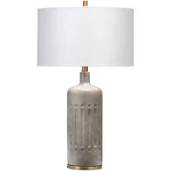 Annex 27 Inch 100.00 Watt Grey & Antique Brass Table Lamp Portable Light