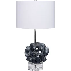 Anya 26 Inch 150.00 Watt Black And Clear Table Lamp Portable Light