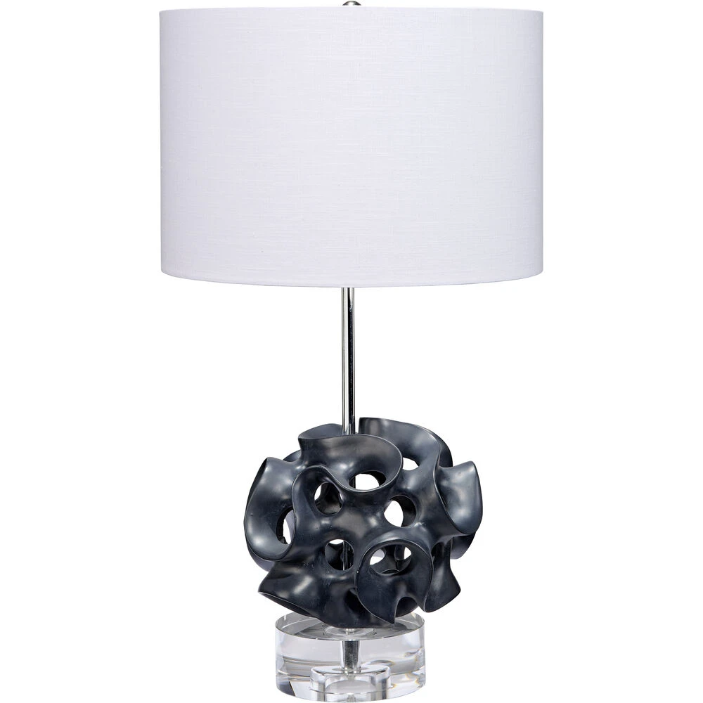 Anya 26 Inch 150.00 Watt Black And Clear Table Lamp Portable Light