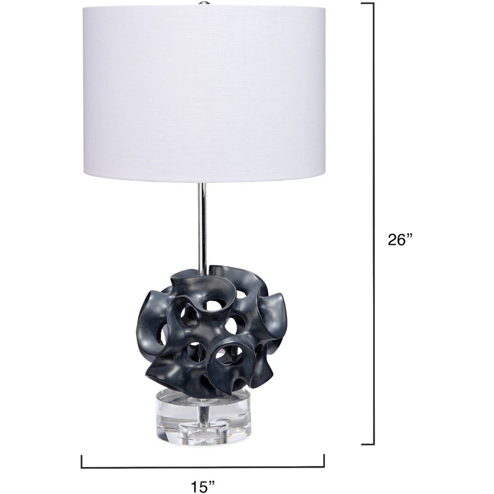 Anya 26 Inch 150.00 Watt Black And Clear Table Lamp Portable Light - Image 3
