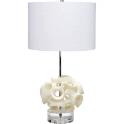 Anya 26 Inch 150.00 Watt White And Clear Table Lamp Portable Light