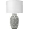 Beatrice 28 Inch 150.00 Watt Grey Patterned Ceramic Table Lamp Portable Light