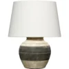 Bernard 20 Inch 150 Watt Beige And Dark Grey Table Lamp Portable Light