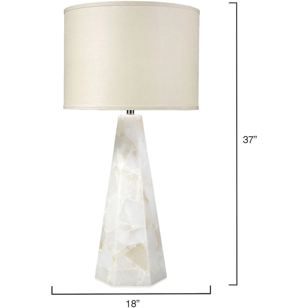 Borealis 37 Inch 150.00 Watt Alabaster Table Lamp Portable Light, Hexagon - Image 3