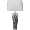 Bridgette 31 Inch 150.00 Watt Grey And Black Swirl Glass Table Lamp Portable Light