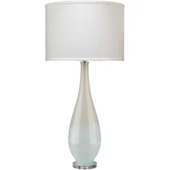 Dewdrop 35 Inch 150.00 Watt Sky Blue Glass Table Lamp Portable Light