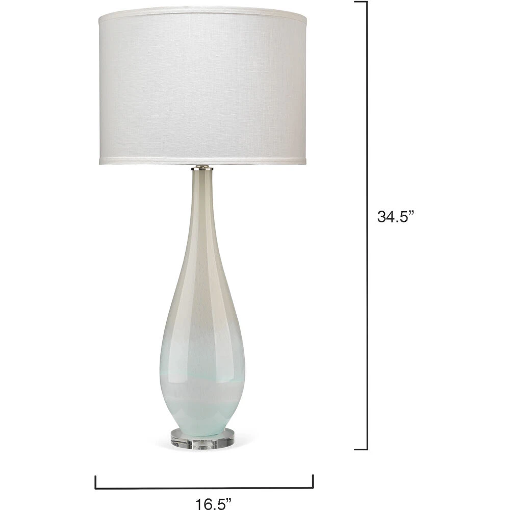Dewdrop 35 Inch 150.00 Watt Sky Blue Glass Table Lamp Portable Light - Image 3