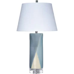 Diamond 18 Inch 100.00 Watt Blue And Cream Table Lamp Portable Light