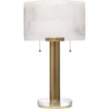Elancourt 23 Inch 40.00 Watt White & Antique Brass Table Lamp Portable Light