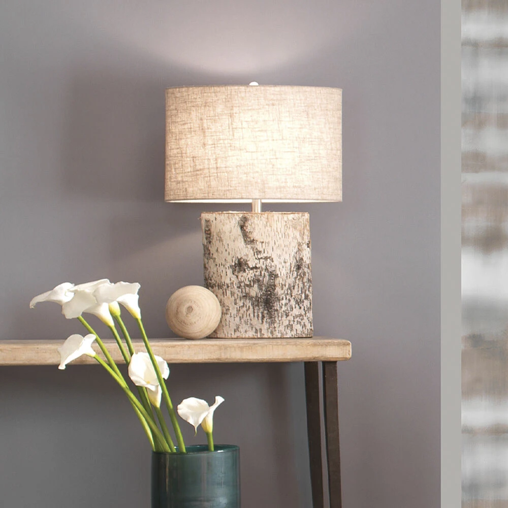 Forrester 26 Inch 150.00 Watt Birch Veneer Table Lamp Portable Light - Image 3