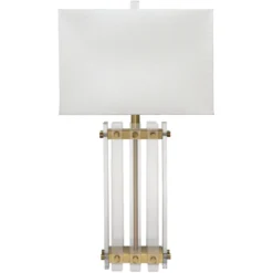 Grammercy 28 Inch 150.00 Watt Acrylic & Antique Brass Table Lamp Portable Light