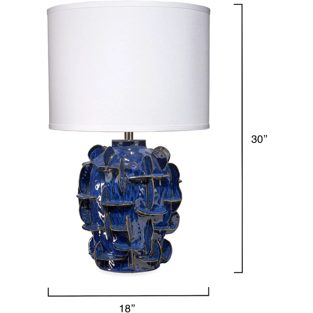 Helios 30.5 Inch 150.00 Watt Cobalt Blue Table Lamp Portable Light - Image 3