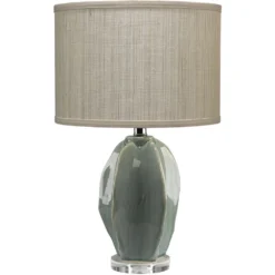 Hermosa 21 Inch 100.00 Watt Teal Ceramic Table Lamp Portable Light