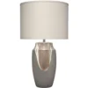 Landslide 32 Inch 150.00 Watt Matte Grey W/ Beige & White Drip Table Lamp Portable Light