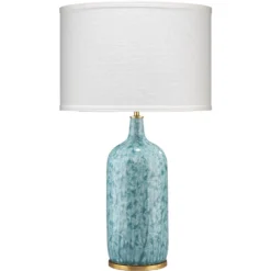 Madeline 26 Inch 150.00 Watt Blue Ceramic Table Lamp Portable Light