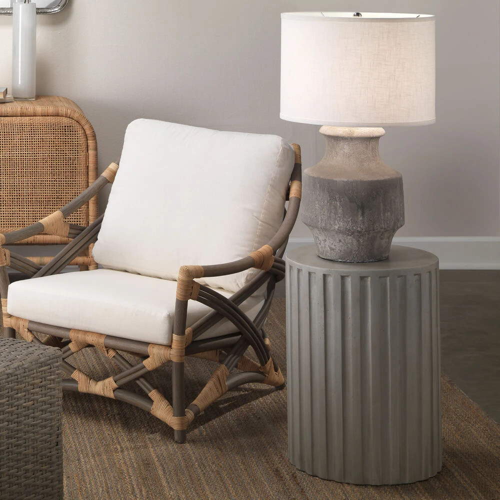 Masonry 27 Inch 150.00 Watt Grey Ceramic Table Lamp Portable Light - Image 6