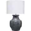 Masonry 27.5 Inch 150.00 Watt Textured Charcoal Plaster Table Lamp Portable Light