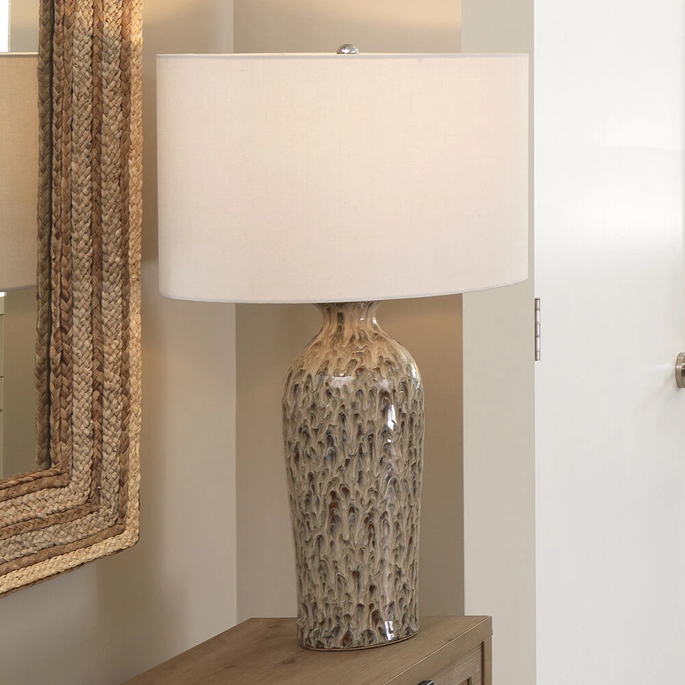 Nomad 30 Inch 100.00 Watt Brown Reactive Glaze Ceramic Table Lamp Portable Light - Image 2