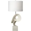 Obscure 35 Inch 150.00 Watt White Polyresin Table Lamp Portable Light