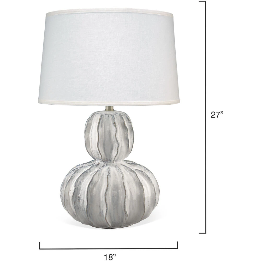 Oceane Gourd 27 Inch 150.00 Watt White Ceramic Table Lamp Portable Light - Image 3