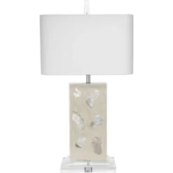Parthenon 27.25 Inch 100 Watt Pearl & Clear Table Lamp Portable Light