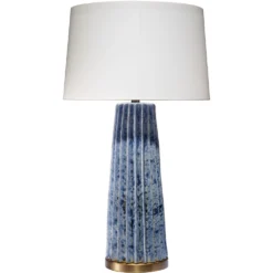 Pleated 32.25 Inch 150.00 Watt Cornflower Blue Table Lamp Portable Light