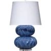 Pricilla 25 Inch 150.00 Watt Navy Blue Double Gourd Table Lamp Portable Light