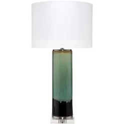 Wythe 33 Inch 150.00 Watt Aqua / Black / Cream Glaze Table Lamp Portable Light