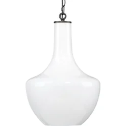 Sutton 1 Light 13 Inch White Pendant Ceiling Light