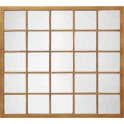 Grid 38 X 34 Inch Antique Brass Grid Mirror