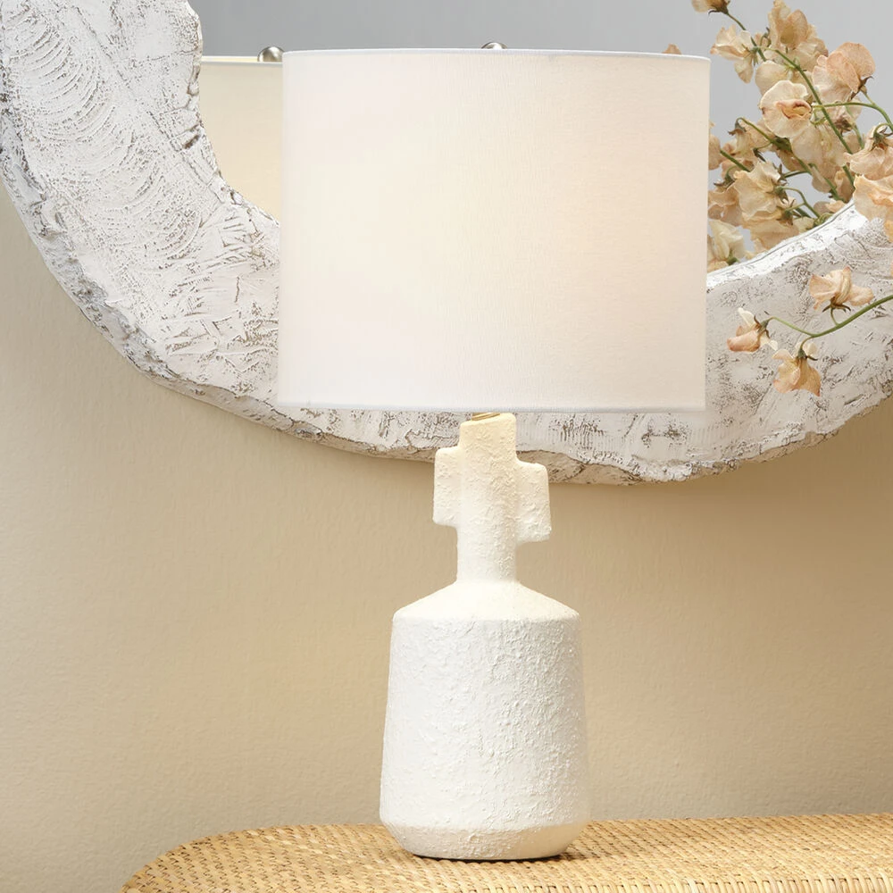 Flinstone 23.25 Inch 100.00 Watt White Table Lamp Portable Light - Image 2